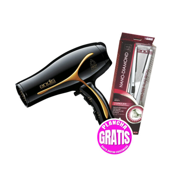 Secadora de cabello Andis Ionic Ceramic + Plancha diamond GRATIS