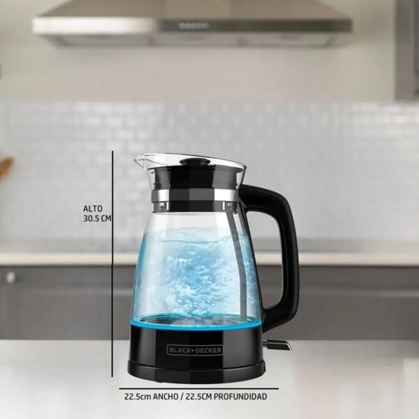 Hervidor Eléctrico Black + Decker Vidrio Inalámbrico  -1.7 L - Image 4